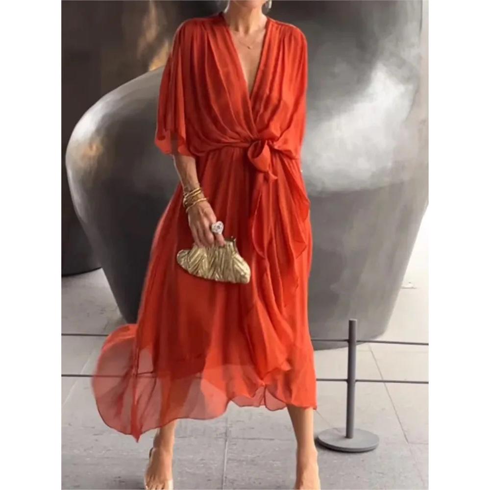 Vestido Feminino Rafaella - Gola em V (Verão 2026)