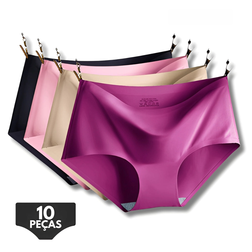 Calcinha Confortável Sem Costuras Daisy - Kit 10 peças