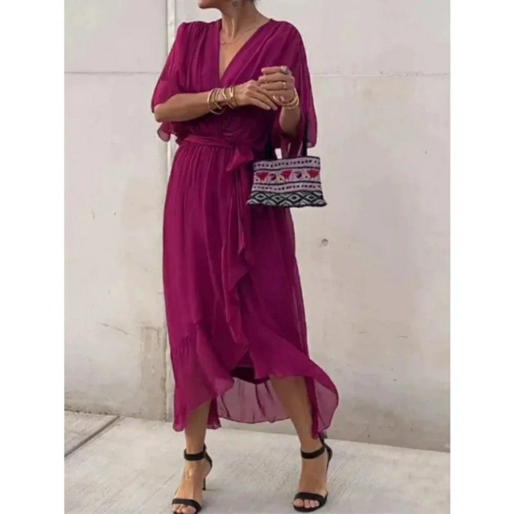 Vestido Feminino Rafaella - Gola em V (Verão 2026)