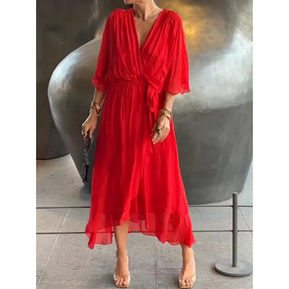 Vestido Feminino Rafaella - Gola em V (Verão 2026)