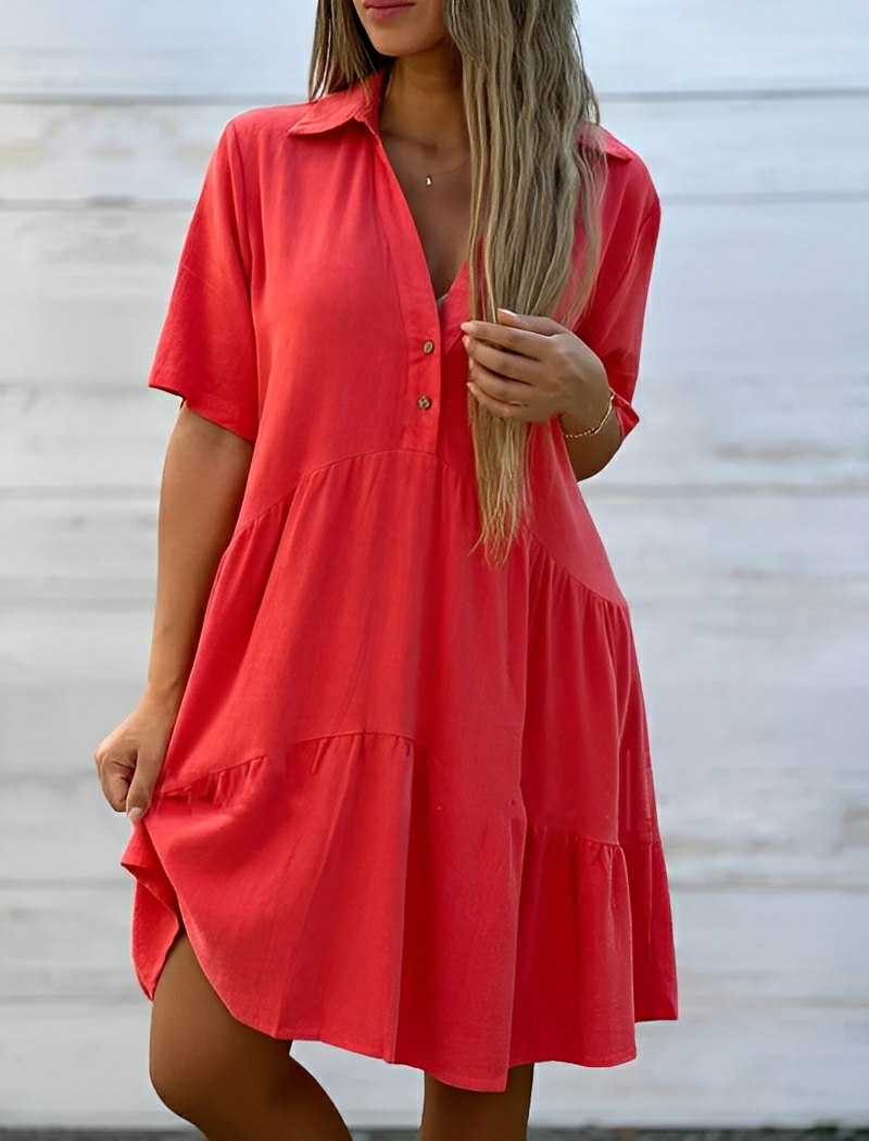 Vestido Aurora Luxe – Charme Refinado da Moda Europeia - (Leve e Soltinho)