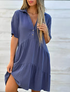 Vestido Aurora Luxe – Charme Refinado da Moda Europeia - (Leve e Soltinho)