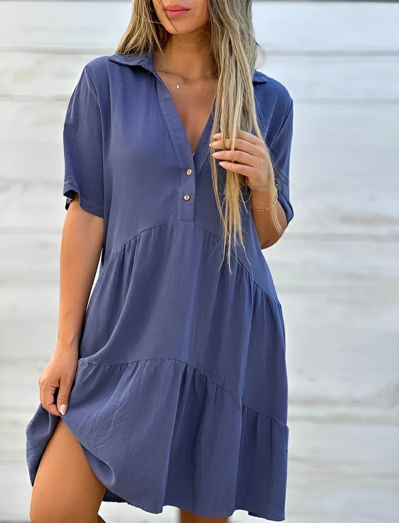 Vestido Aurora Luxe – Charme Refinado da Moda Europeia - (Leve e Soltinho)