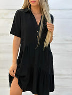 Vestido Aurora Luxe – Charme Refinado da Moda Europeia - (Leve e Soltinho)