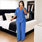Conjunto Elegance – Blusa com Ajuste Lateral + Calça Pantalona